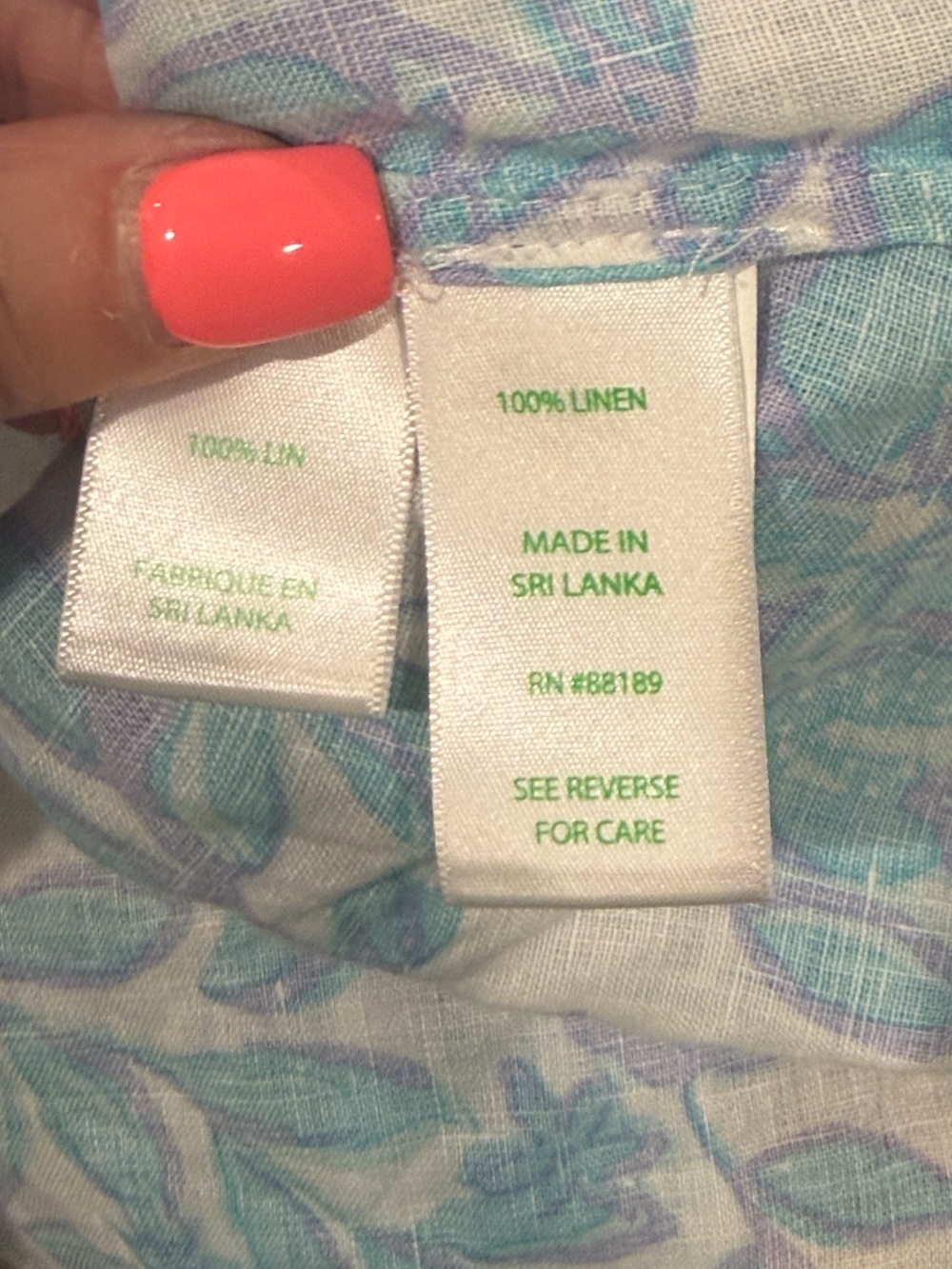 Lilly Pulitzer sea coast linen button down top jacaranda blue simply the zest M - Picture 7 of 8
